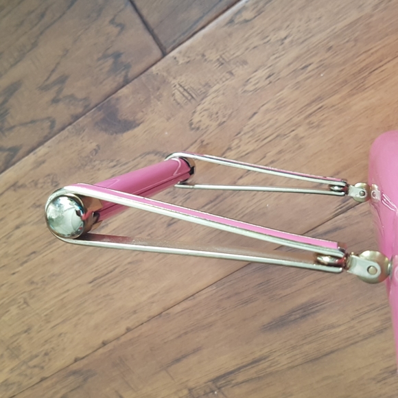 Vintage Pink Patten Metal Handle Purse - Picture 6 of 16